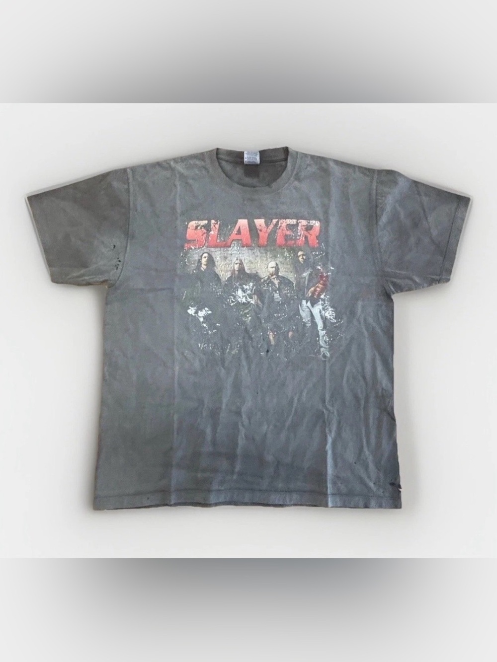 Vintage Slayer Band T-Shirt Size XL Black Sun Faded Distressed Heavy Metal Rock